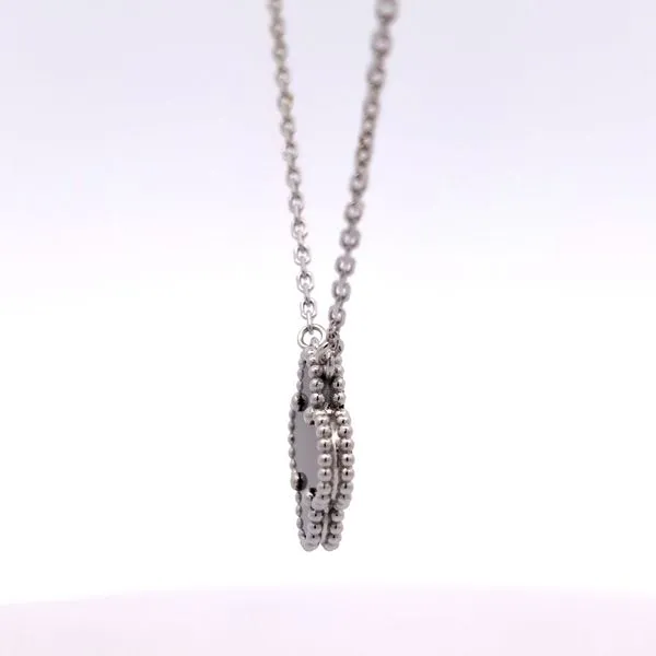 15mm Alhambra Black Onyx Necklace – 18k White Gold Image 4 Arezzo Jewelers Elmwood Park, IL