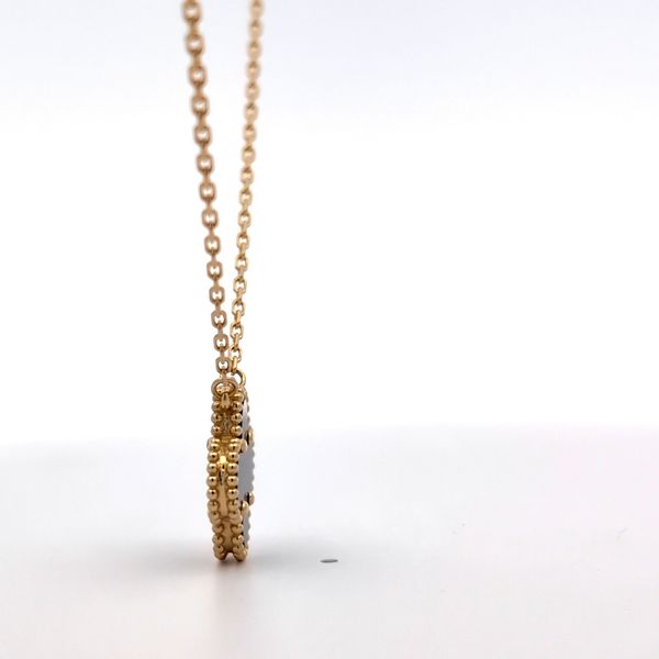 Vintage Alhambra Black Onyx Single Necklace Pendant - 18k Yellow Gold Image 3 Arezzo Jewelers Elmwood Park, IL