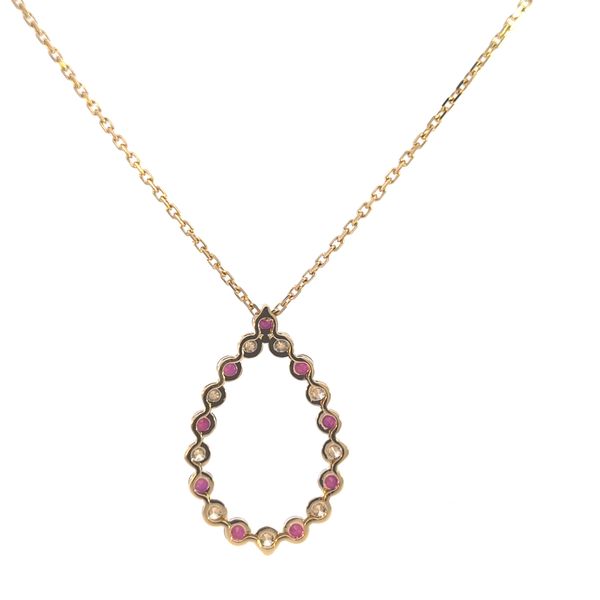 SAVOIA 18 Karat Yellow Gold Diamond and Ruby Pendant Image 3 Arezzo Jewelers Elmwood Park, IL