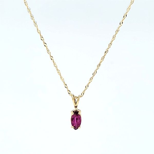 14k Yellow Gold Solitaire Floating Garnet Pendant Arezzo Jewelers Elmwood Park, IL