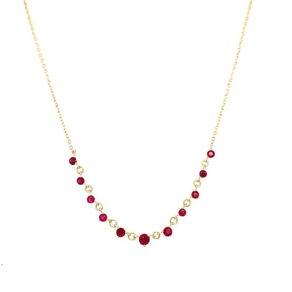 14k Yellow Gold Ruby Gemstone Necklace Arezzo Jewelers Elmwood Park, IL