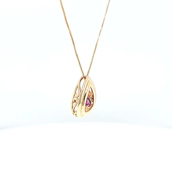 14k Rose Gold Dancing Rhodolite Garnet Gemstone Neclace Image 2 Arezzo Jewelers Elmwood Park, IL