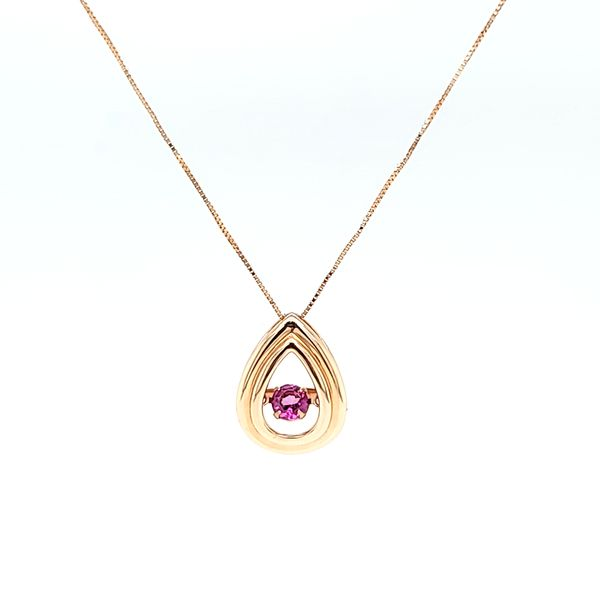 14k Rose Gold Dancing Rhodolite Garnet Gemstone Neclace Arezzo Jewelers Elmwood Park, IL