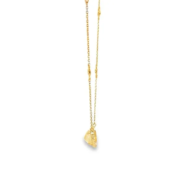 18k Yellow Gold Opal Necklace with Diamond Halo Image 3 Arezzo Jewelers Elmwood Park, IL