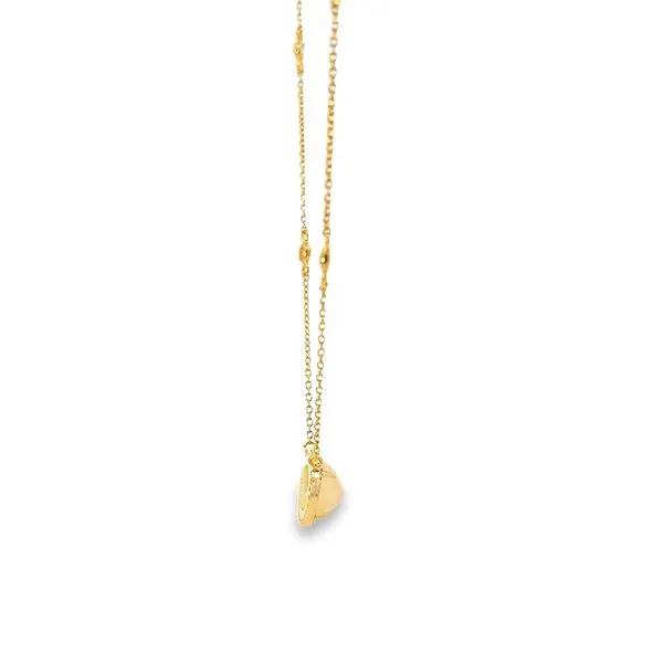 18k Yellow Gold Opal Necklace with Diamond Halo Image 5 Arezzo Jewelers Elmwood Park, IL