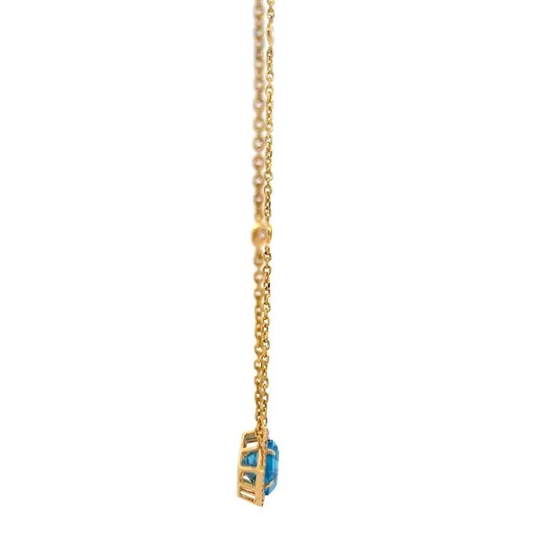 18K Yellow Gold East West Blue Topaz Necklace Image 4 Arezzo Jewelers Elmwood Park, IL