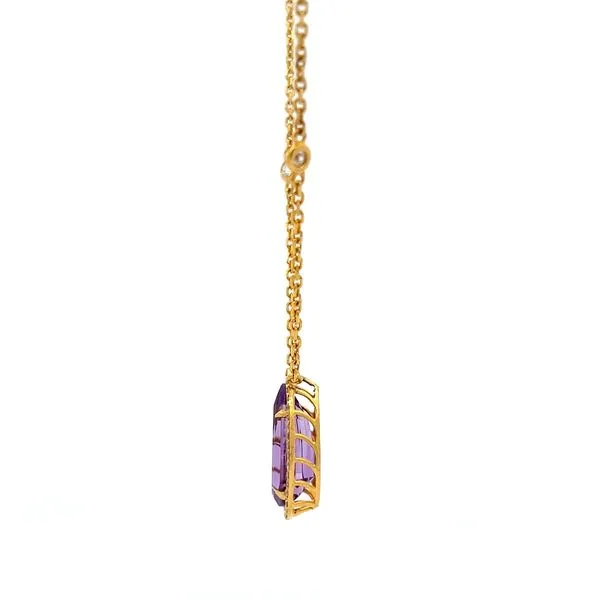 18K Yellow Gold Amethyst necklace Image 2 Arezzo Jewelers Elmwood Park, IL