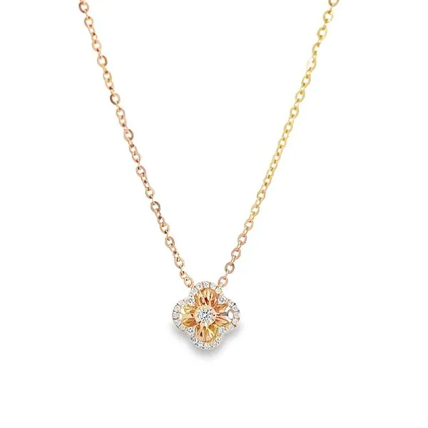 18k Yellow Gold Dancing Diamond Motif Necklace Arezzo Jewelers Elmwood Park, IL