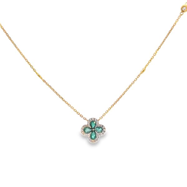 18k Yellow Gold Emerald Motif with Diamond Accents Arezzo Jewelers Elmwood Park, IL