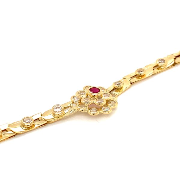 14k Yellow Gold CZ Flower Bracelet Image 3 Arezzo Jewelers Elmwood Park, IL