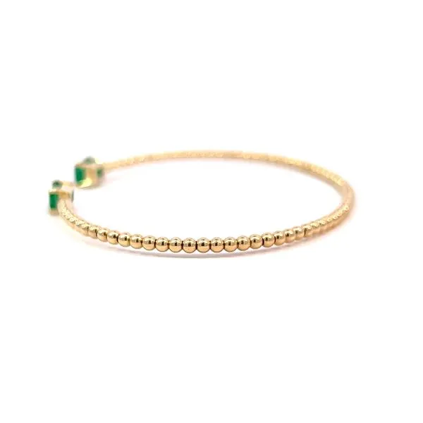 14 Karat Yellow Gold Emerald Bangle Bracelet Image 5 Arezzo Jewelers Elmwood, IL