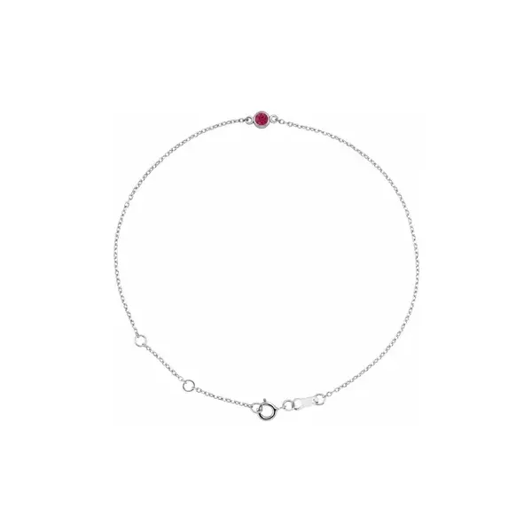 14K White Ruby Bezel-Set Solitaire Bracelet Arezzo Jewelers Elmwood Park, IL