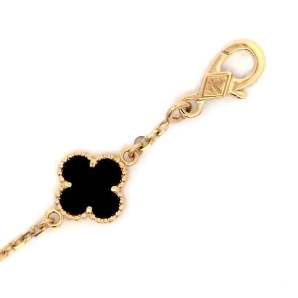 Black Onyx Alhambra Bracelet – 18K Yellow Gold Image 3 Arezzo Jewelers Elmwood Park, IL