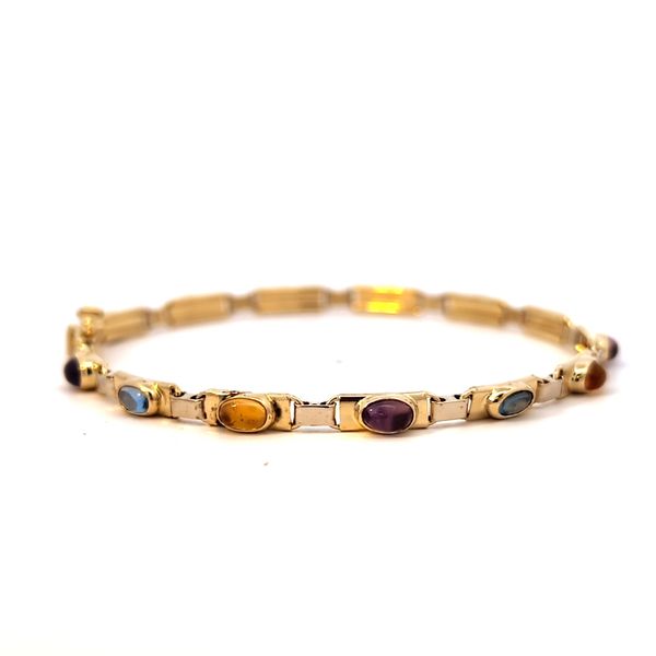 14K Two Tone Multi Color Gemstone Bracelet Image 4 Arezzo Jewelers Elmwood Park, IL