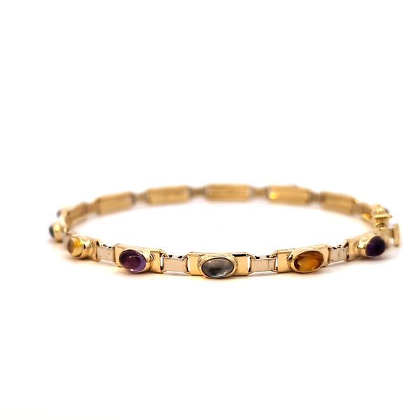14K Two Tone Multi Color Gemstone Bracelet Arezzo Jewelers Elmwood Park, IL