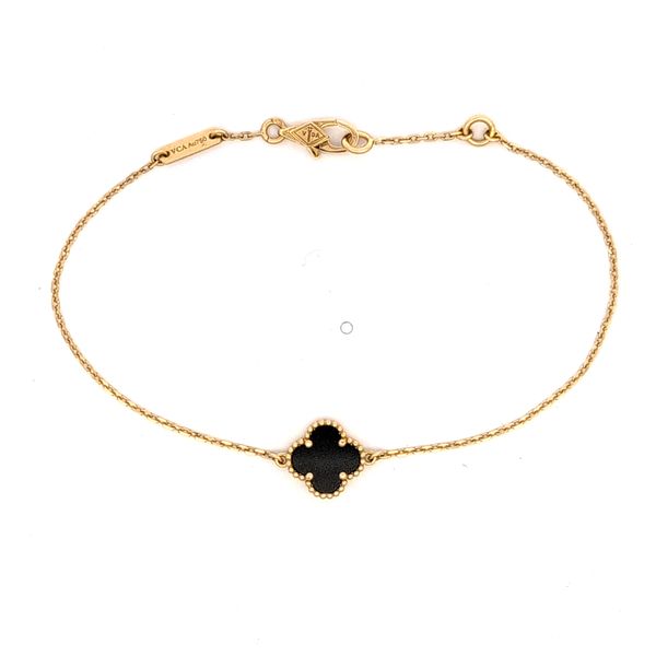 Sweet Vintage Alhambra Black Onyx Bracelet - 18K Yellow Gold Arezzo Jewelers Elmwood Park, IL