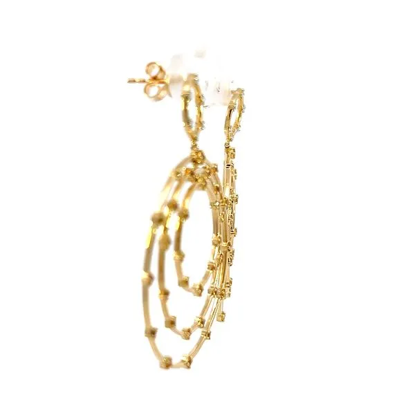 18K Yellow Gold Yellow Sapphire and Diamond Earrings Image 2 Arezzo Jewelers Elmwood, IL