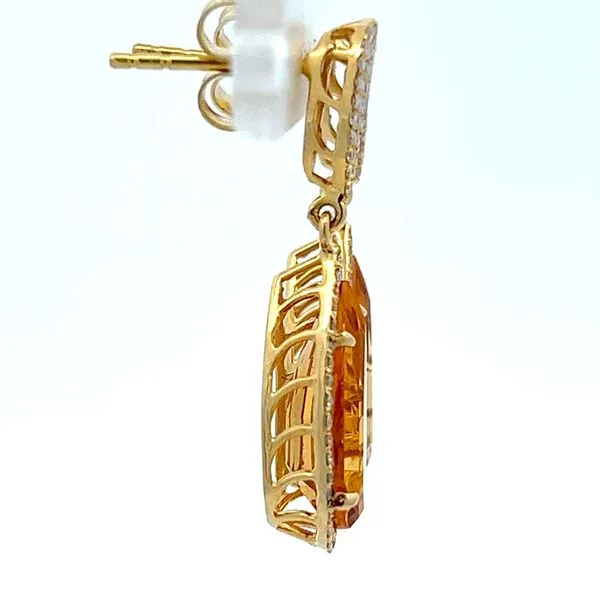 18K Yellow Gold Dangle Citrine Earrings Image 2 Arezzo Jewelers Elmwood Park, IL