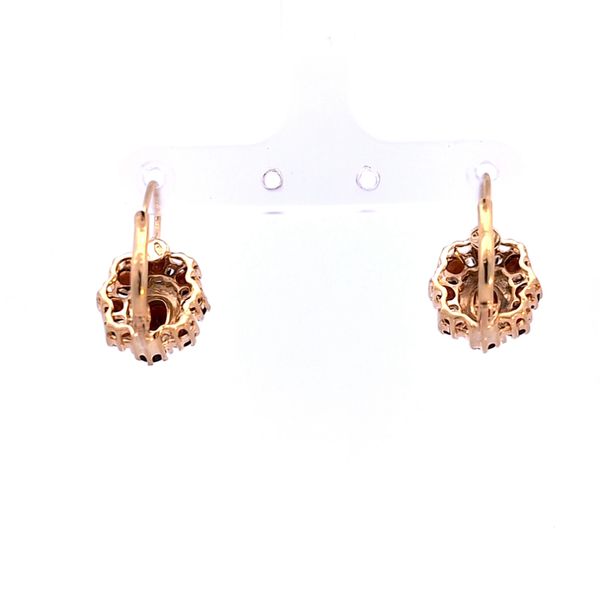 18K Yellow Gold Garnet Halo Gemstone Earrings Image 4 Arezzo Jewelers Elmwood Park, IL