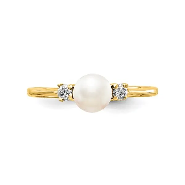 Freshwater Pearl and Diamond Ring Image 4 Arezzo Jewelers Elmwood Park, IL