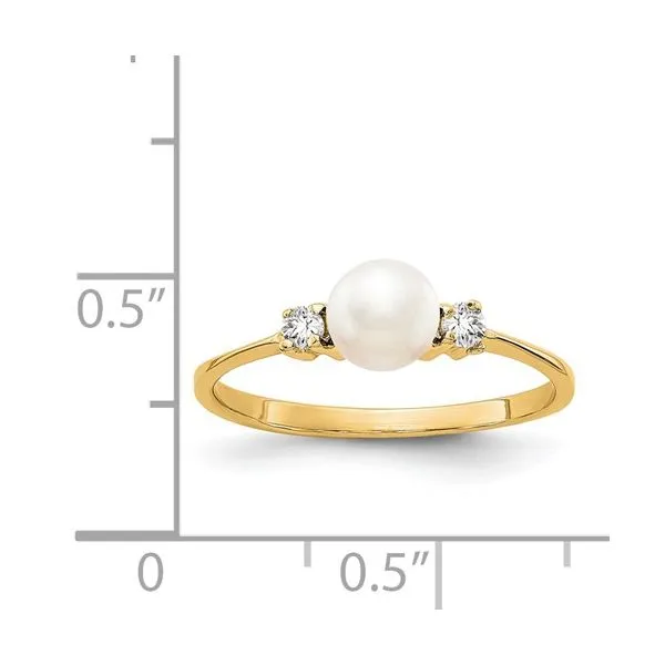 Freshwater Pearl and Diamond Ring Image 5 Arezzo Jewelers Elmwood Park, IL