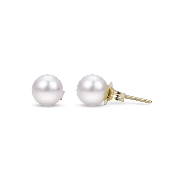14k Yellow Gold 6mm AA Akoya Pearl Earrings Arezzo Jewelers Elmwood Park, IL
