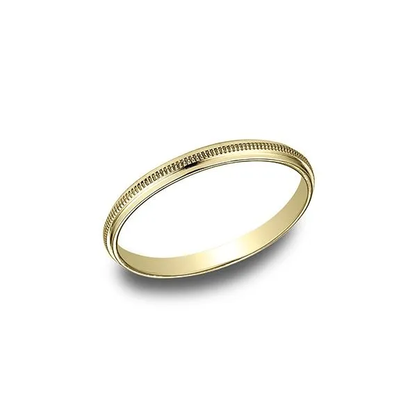 Yellow Gold Coin Etched Wedding Band, 2mm Arezzo Jewelers Elmwood Park, IL