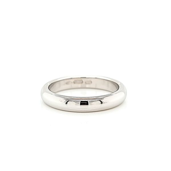 18k White Gold Heavy, High-Dome Wedding Band 3.2mm Arezzo Jewelers Elmwood Park, IL