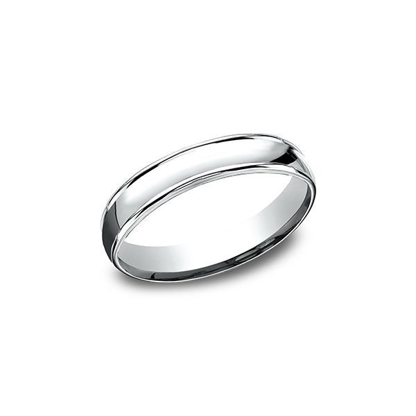 White Gold Beveled Edge Wedding Band, 4.5mm Arezzo Jewelers Elmwood Park, IL