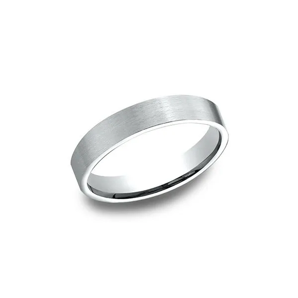 White Gold Satin Wedding Ring, 4mm