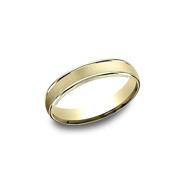 Yellow Gold Mate Finish Wedding Band, 4.5mm Arezzo Jewelers Elmwood Park, IL