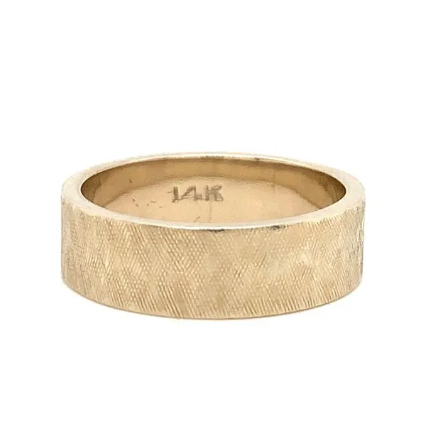 14k Yellow Gold Hand Carved Wedding Band Arezzo Jewelers Elmwood Park, IL