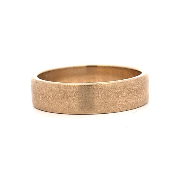 14k Yellow Gold 4.9mm Flat Top Comfort Fit Wedding Band Arezzo Jewelers Elmwood Park, IL