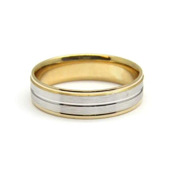 Men's 14k Two Tone Gold Wedding Band Arezzo Jewelers Elmwood Park, IL