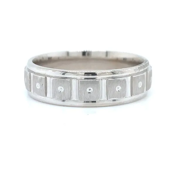 14k White Gold Men's Wedding Band Arezzo Jewelers Elmwood Park, IL