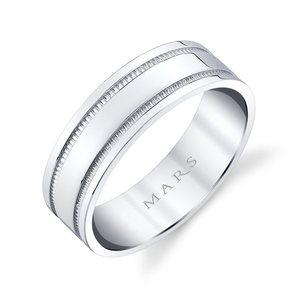 14 Karat White Wedding Band Arezzo Jewelers Elmwood Park, IL