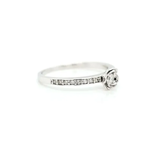 14k White Gold Diamond Flower Promise Ring Image 3 Arezzo Jewelers Elmwood Park, IL