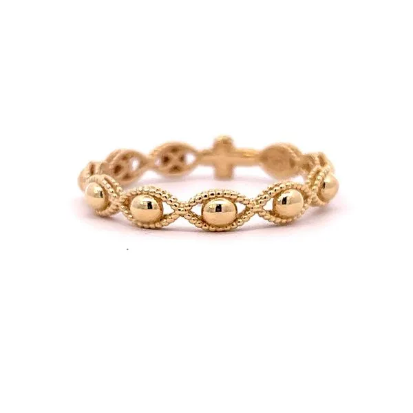14K Yellow Gold Filigree Cross Ring | Size 5.5 Image 4 Arezzo Jewelers Elmwood Park, IL