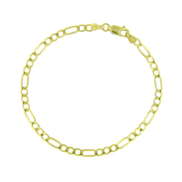 14 Karat Yellow Gold Figaro Bracelet Arezzo Jewelers Elmwood Park, IL