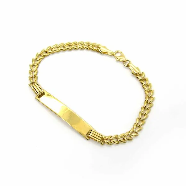 14k Yellow Gold Baby ID Bracelet - 6