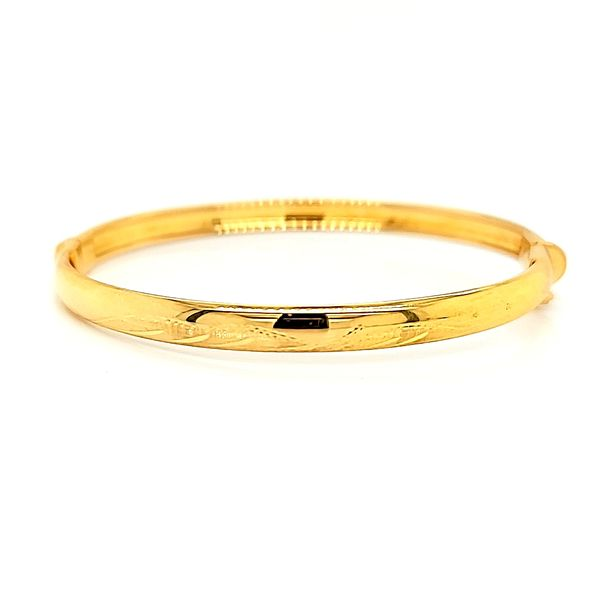 18K Yellow Gold Children's Bangle Bracelet Arezzo Jewelers Elmwood Park, IL