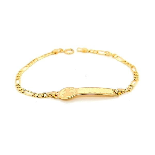 18k Yellow Gold Baby ID Bracelet for Little Girl Image 2 Arezzo Jewelers Elmwood Park, IL