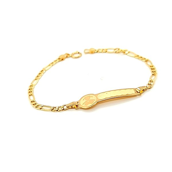 18k Yellow Gold Baby ID Bracelet for Little Girl Image 3 Arezzo Jewelers Elmwood Park, IL