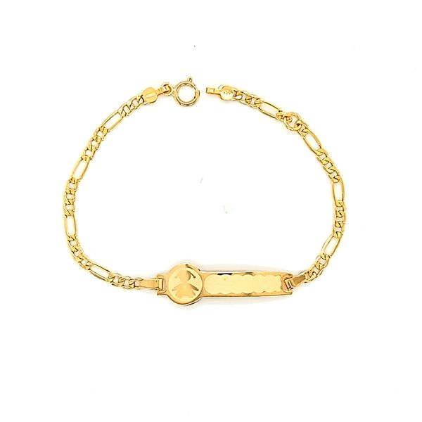18k Yellow Gold Baby ID Bracelet for Little Girl Arezzo Jewelers Elmwood Park, IL