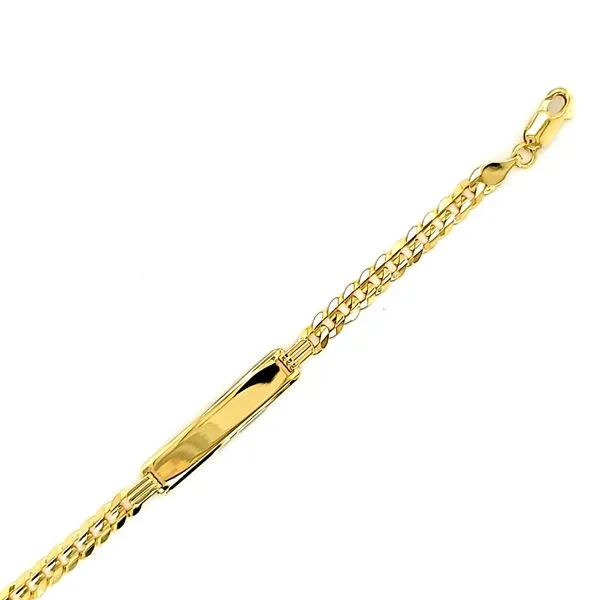 14k Yellow Gold 4.5mm Curb Link Children's ID Bracelet Image 2 Arezzo Jewelers Elmwood Park, IL