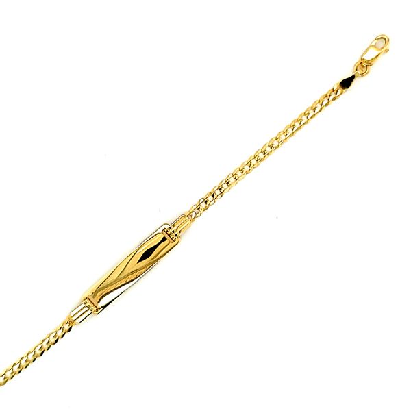 14k Yellow Gold 2.6mm Curb Link Children's Bracelet Image 2 Arezzo Jewelers Elmwood Park, IL