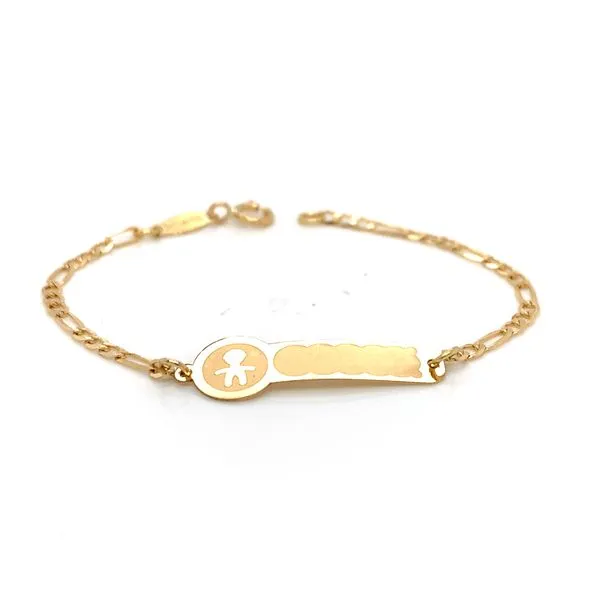 18kt Yellow Gold Children's ID Bracelet Image 2 Arezzo Jewelers Elmwood Park, IL