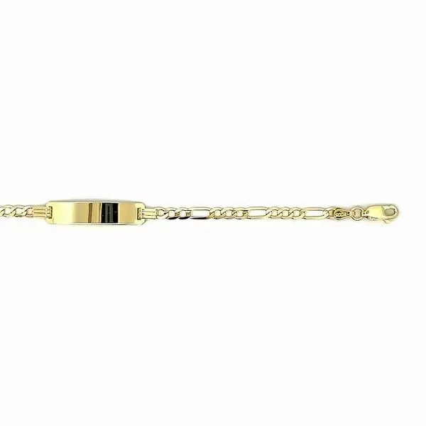 14k Yellow Gold Childrens Figaro ID Bracelet Image 2 Arezzo Jewelers Elmwood Park, IL