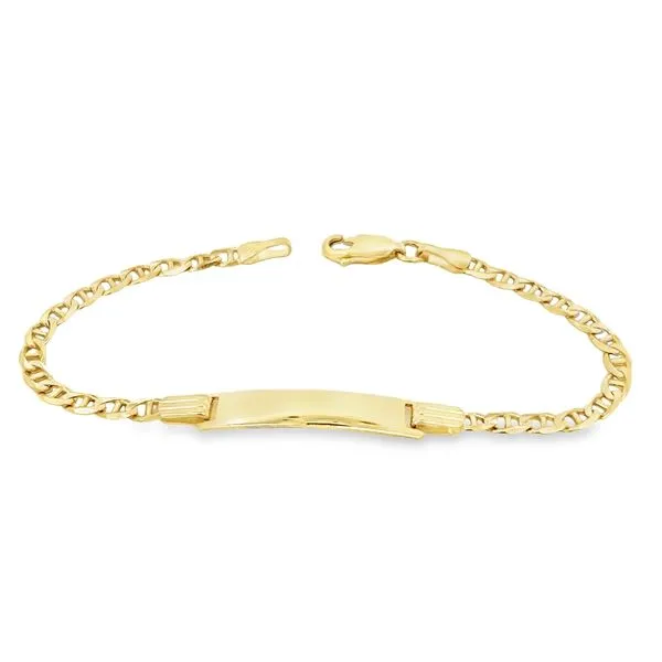 14K Yellow Gold Children's Anchor Link ID Bracelet Image 2 Arezzo Jewelers Elmwood Park, IL
