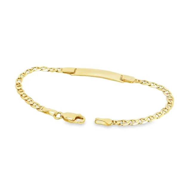 14K Yellow Gold Children's Anchor Link ID Bracelet Image 3 Arezzo Jewelers Elmwood Park, IL